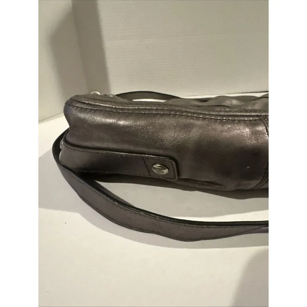 Coach‎ Women's Leather Zoe Convertible Shoulder ToCrossbody Hobo Bag Silver VTG